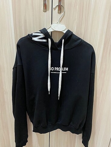 Siyah ince sweatshirt