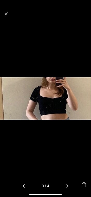 m Beden siyah Renk Dilvin Siyah Crop Tshirt