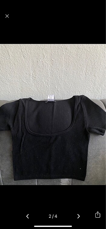 Dilvin Dilvin Siyah Crop Tshirt