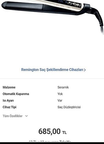  Beden Remington S9500 Pearl Saç Düzleştirici