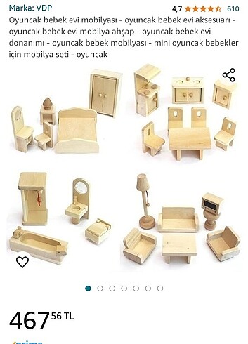 Ahsap bebek evi mobilyasi 