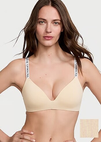 Victoria Secret 34C Krem Rengi Sütyen -Lightly-Lined Wireless Br