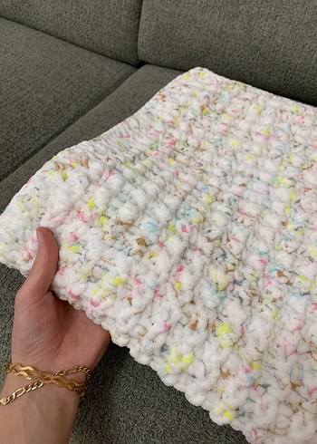 HelloBaby Çocuklar için pastel renkli örgü battaniye