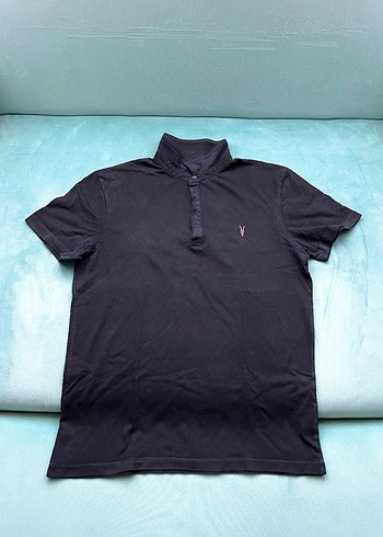 All Saints Siyah Polo Yaka T Shirt