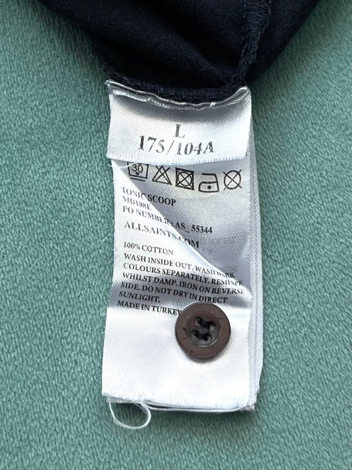 All Saints Lacivert Polo Yaka T-Shirt — görsel 3/3