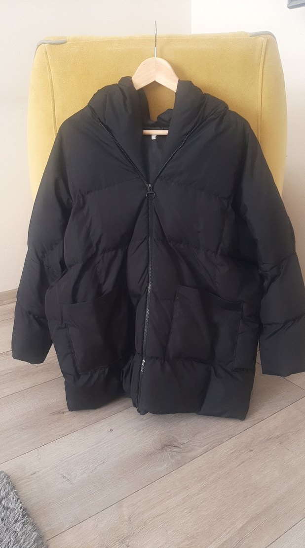 Siyah Midi Kadın Kışlık Mont - Görsel 2