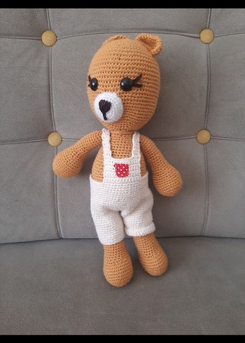 Pastel Renkli Gri Amigurumi Tavşan Oyuncak - Görsel 3