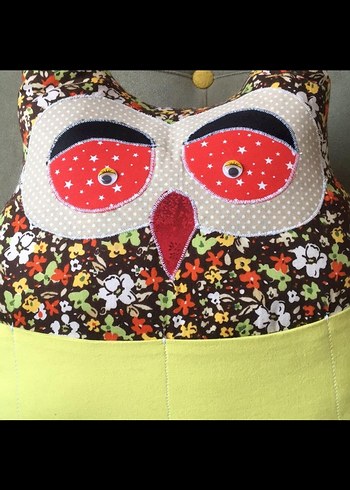 Renkli Desenli Çocuk Baykuş Yastık - Görsel 4