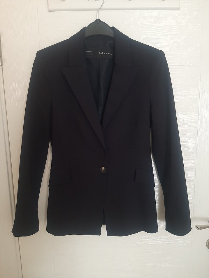 Kadın lacivert Düğmeli Midi Blazer Ceket - Görsel 2