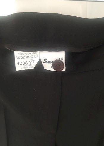 Siyah Pilili Kadın Kumaş Pantolon - Görsel 3