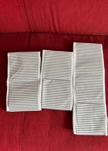 Beden Beyaz ve Gri Dolap Düzenleyici Sepetler Seti