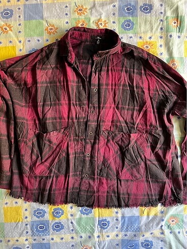 pembe gri kısa gömlek unisex