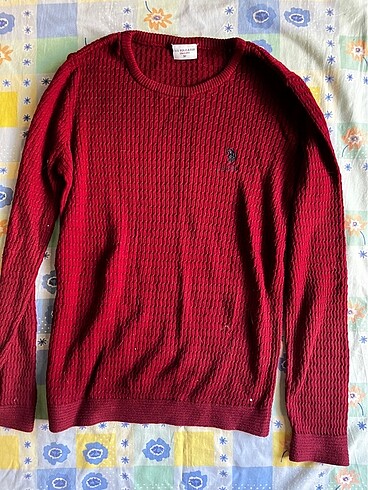 us polo assn ince bordo kırmızı kazak