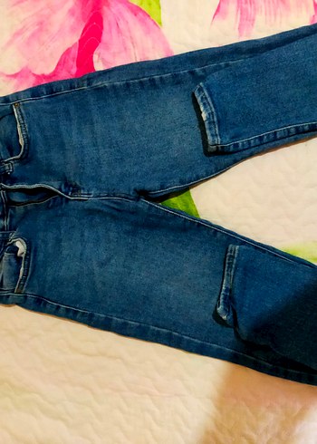 Mavi Yırtmaçlı denim jean