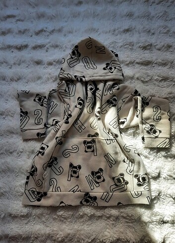 Ayıcık desenli cepli sweatshirt 