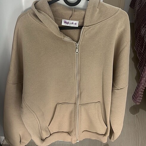 Fermuarlı Krem Sweatshirt