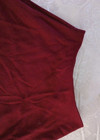 Bordo Drapeli Hamile Midi Etek - Görsel 2