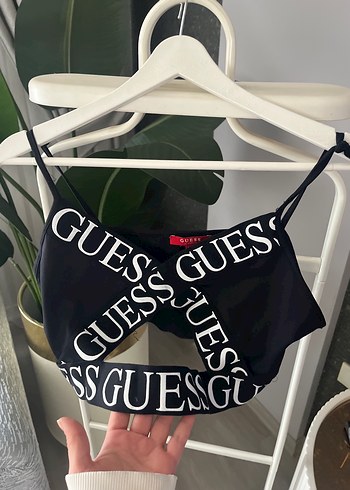 Guess Siyah Baskılı Guess Spor Sütyeni