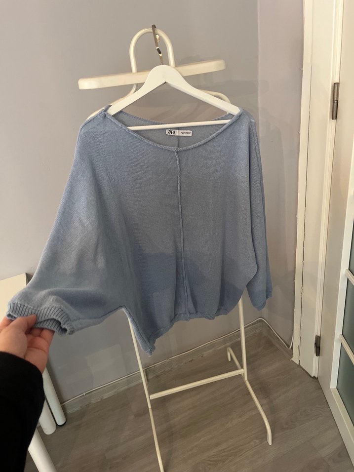 Gri Örme Kadın Uzun Kollu Triko - Görsel 2