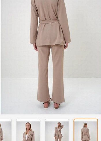 Bej Kadın Rahat Kesim Ofis Takım Elbise - Görsel 5