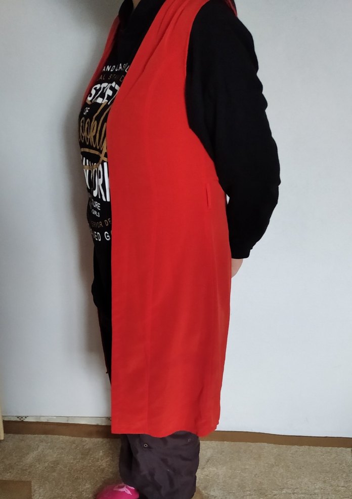 Kırmızı V Yaka Kolsuz yelek - Görsel 2