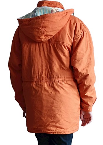 Turuncu kız kışlık mont - Görsel 3