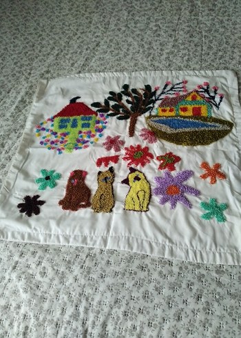 Renkli Nakışlı Bohem Dekoratif Yastık - Görsel 3