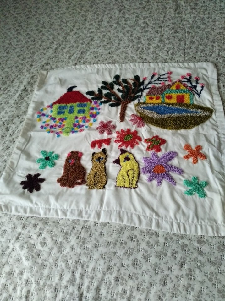 Renkli Nakışlı Bohem Dekoratif Yastık - Görsel 3