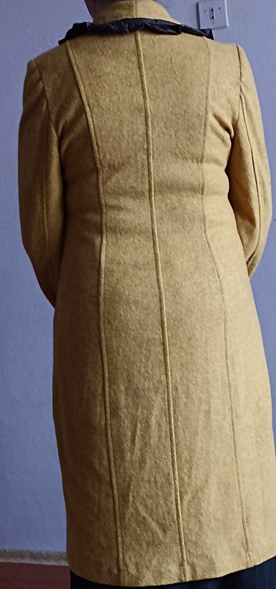 Kadın Bej Süet Düğmeli Uzun Kaban - Görsel 3