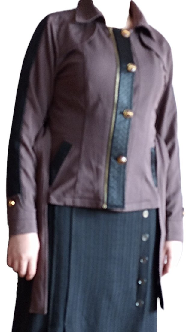 Kemerli Kahverengi Midi Kadın Ceket - Görsel 4