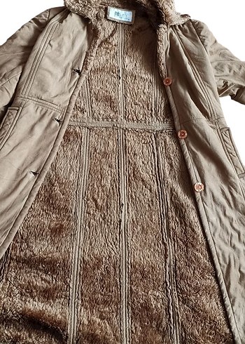 Bej Kadın Midi Süet Kışlık Ceket - Görsel 7