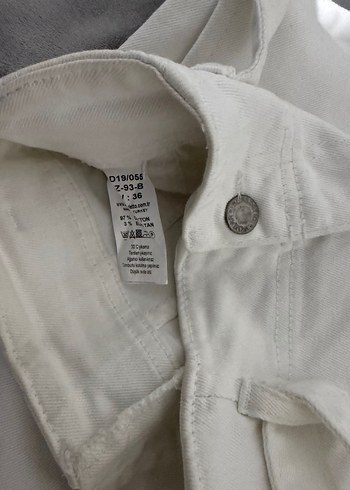 Kadın Beyaz Pamuklu Kemerli Kumaş Pantolon - Görsel 3