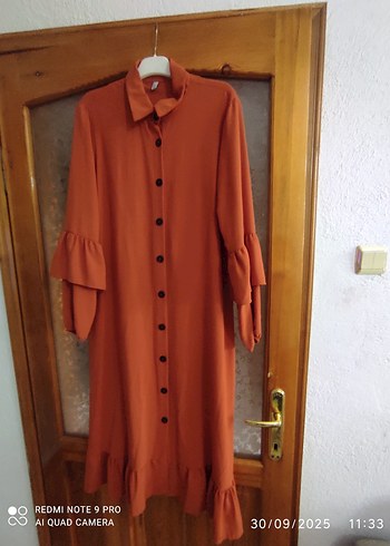 44 Beden ayrobin tunik ferace elbise