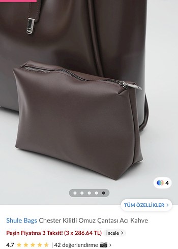 Shule Bags Chester Kilitli Kahverengi Deri Omuz Çantası - Görsel 2