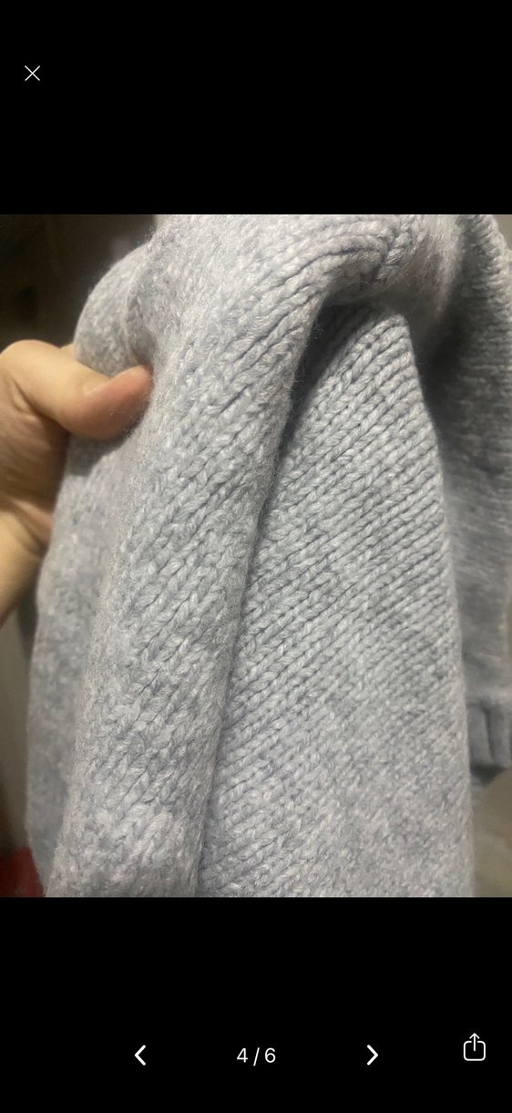 Gri Oversize Kadın Triko Kazak ritince - Görsel 4