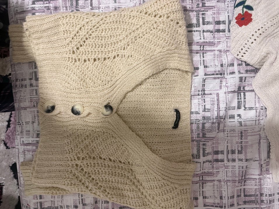 Trendyolmilla Kadın Beyaz Örgü Mini Hırka M beden - Görsel 2