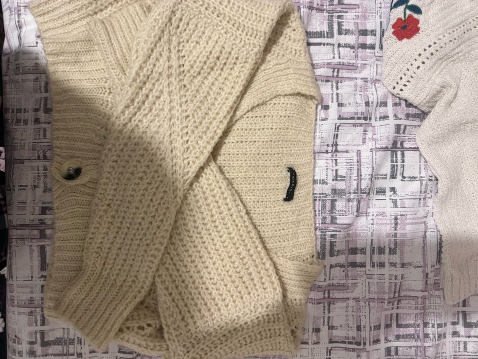 Trendyolmilla Kadın Beyaz Örgü Mini Hırka M beden - Görsel 3