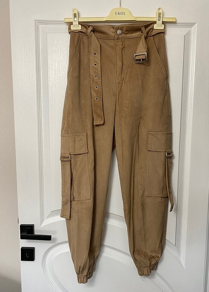 Fitilli kadife pantolon - Görsel 2