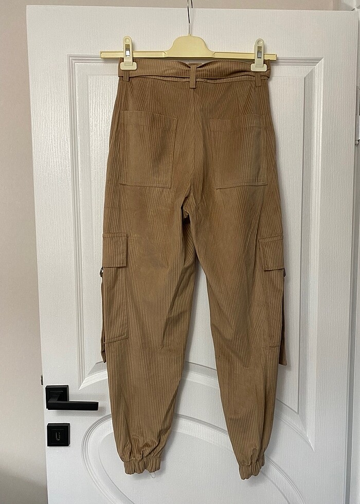 Fitilli kadife pantolon - Görsel 4