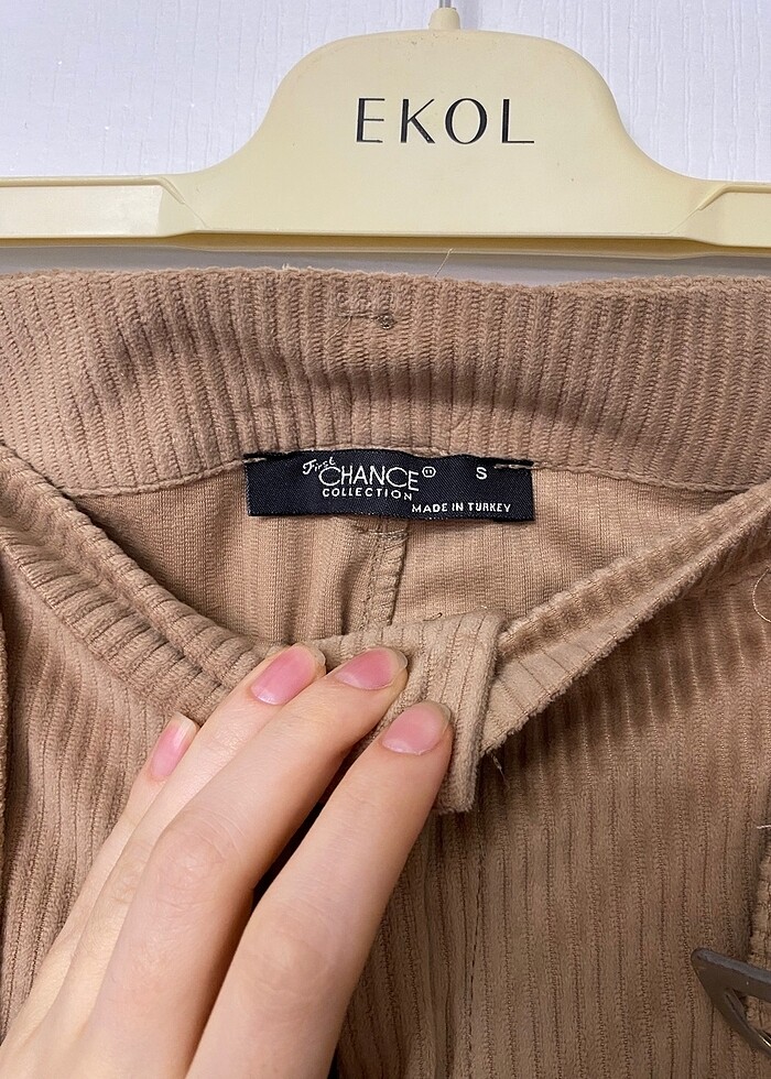 Fitilli kadife pantolon - Görsel 3