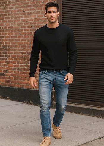 Erkek mavi marka kot pantolon - Görsel 7