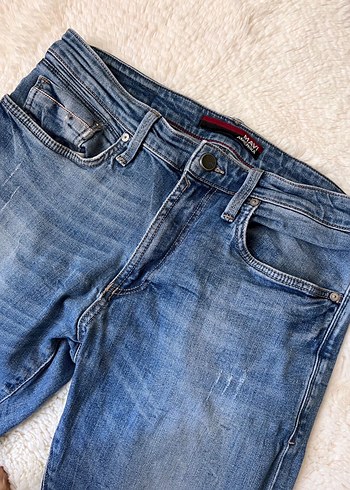 Erkek mavi marka kot pantolon - Görsel 4