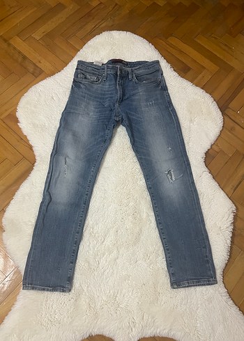 Erkek mavi marka kot pantolon - Görsel 5