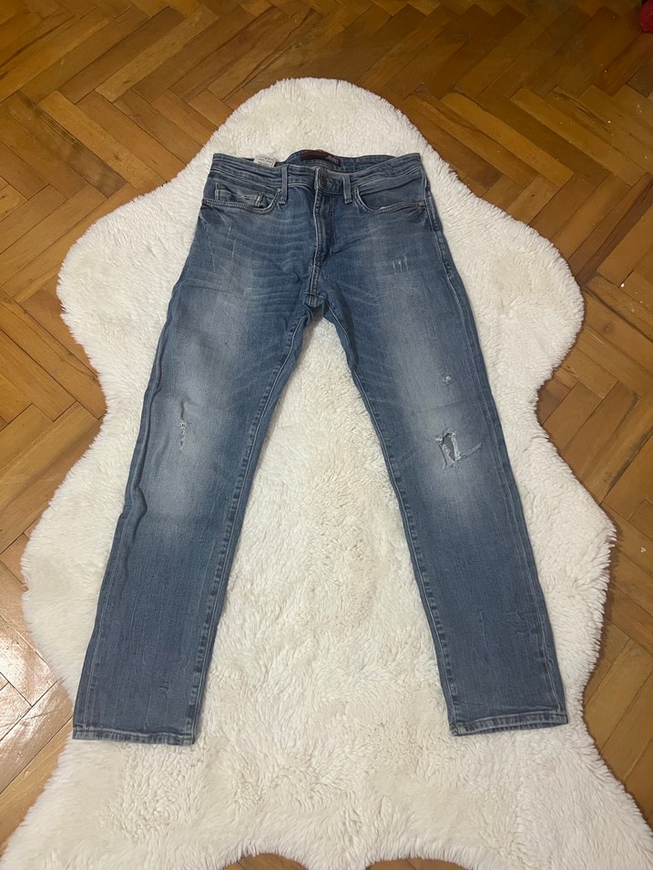 Erkek mavi marka kot pantolon - Görsel 5