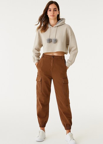 Pamuklu kargo pantolon - Görsel 2