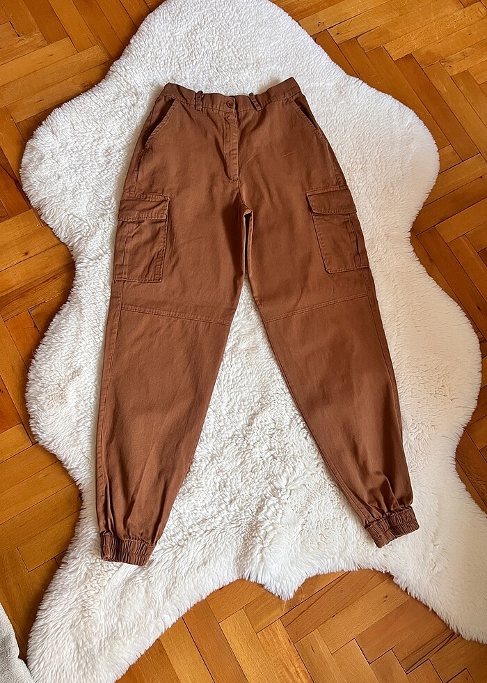 Pamuklu kargo pantolon - Görsel 3