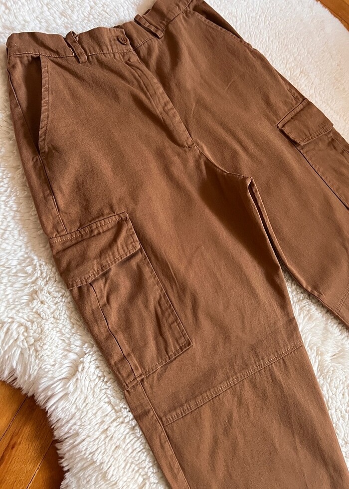 Pamuklu kargo pantolon - Görsel 4