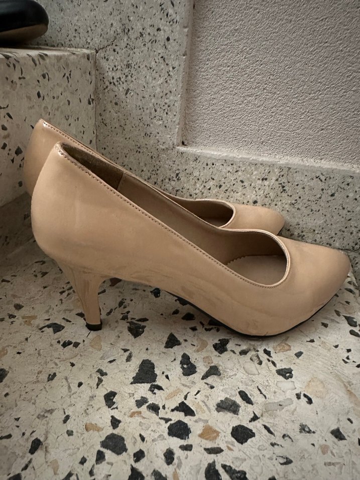 Bej Stiletto Topuklu Kadın Ayakkabı - Görsel 2