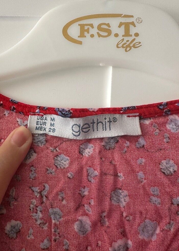 Kırmızı Çiçekli Mini Elbise - Görsel 2