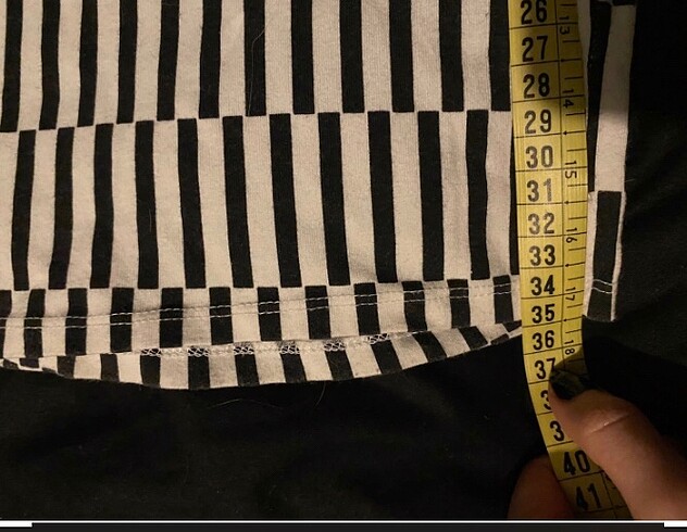 xs Beden Çizgili Crop